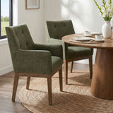 Lawrence Modern Upholstered Dining Chairs with Arms (Set of 2)
