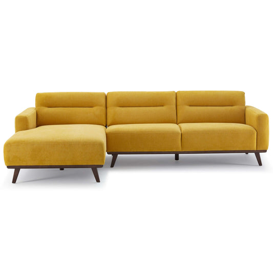 Ella L-Shaped Dark Yellow Linen Left Sectional Couch