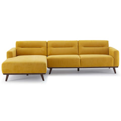 Ella L-Shaped Dark Yellow Linen Left Sectional Couch