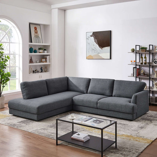 Glander Grey Sectional Sofa Left Facing