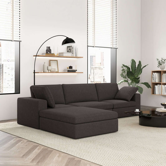 Cecilia Modular Corner Sectional Modern Fabric Sofa Dark Gray