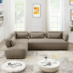 Richard Mid-Century Modern 2-Piece Sectional Left (Mocha Boucle)