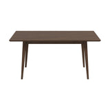 Levi Modern Style Solid Wood Rectangular Walnut Top Dining Table 63"