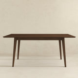 Levi Modern Style Solid Wood Rectangular Walnut Top Dining Table 63"