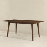 Levi Modern Style Solid Wood Rectangular Walnut Top Dining Table 63"