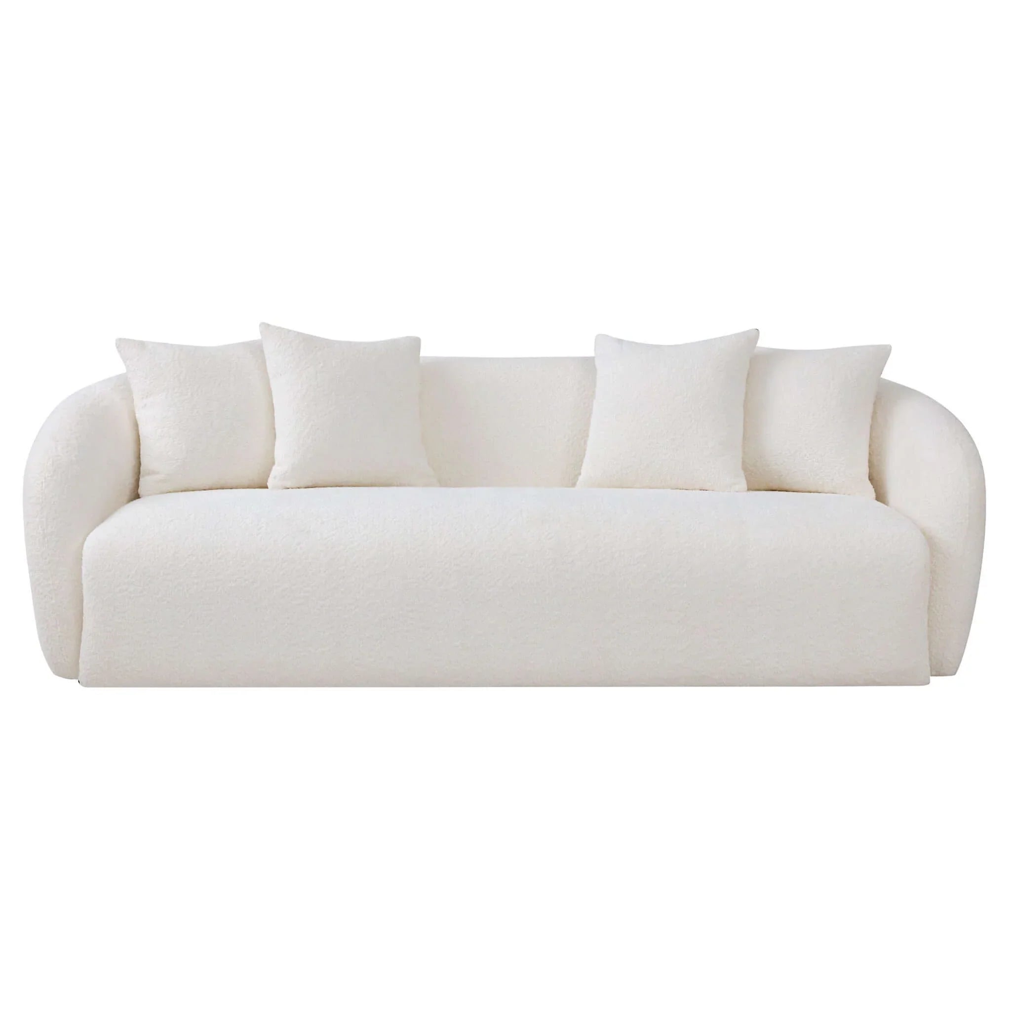 Lorel Mid Century Modern Ivory Boucle Sofa