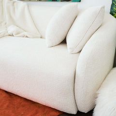 Lorel Mid Century Modern Ivory Boucle Sofa