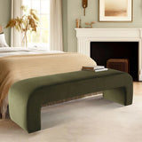 Lily 60" Modern Velvet Waterfall Bench