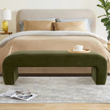 Lily 60" Modern Velvet Waterfall Bench