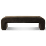 Lily 60" Modern Velvet Waterfall Bench