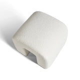 Lily 18'' Beige Boucle Upholstered Waterfall Ottoman (Set of 2)