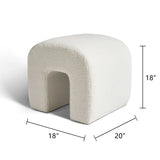 Lily 18'' Beige Boucle Upholstered Waterfall Ottoman (Set of 2)