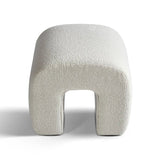 Lily 18'' Beige Boucle Upholstered Waterfall Ottoman (Set of 2)