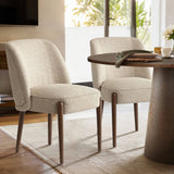 London Upholstered Solid Wood Full Back Dining Chair (Set of 2)