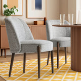 London Upholstered Solid Wood Full Back Dining Chair (Set of 2)