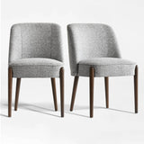London Upholstered Solid Wood Full Back Dining Chair (Set of 2)
