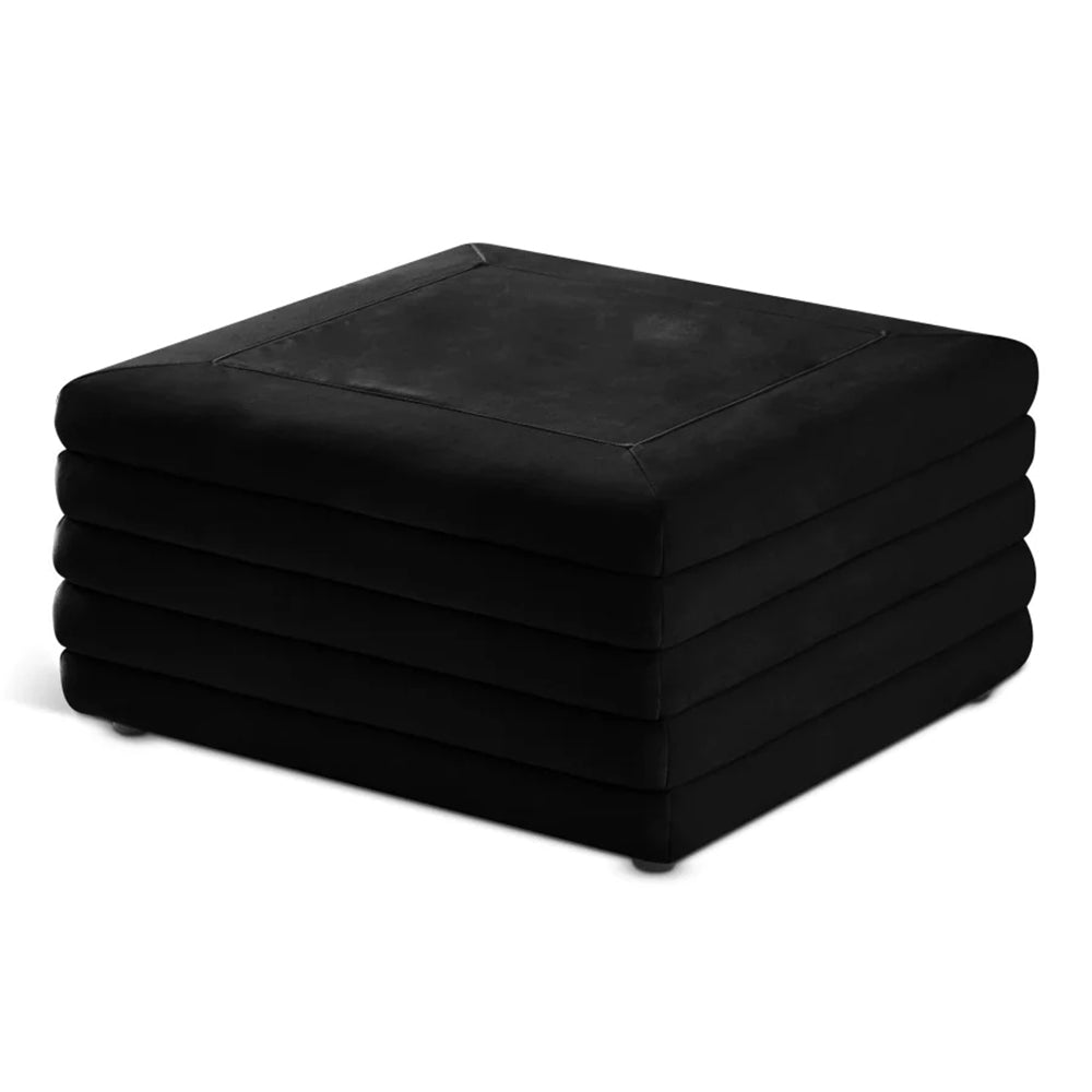 Lorenzo Velvet Ottoman | Coffee