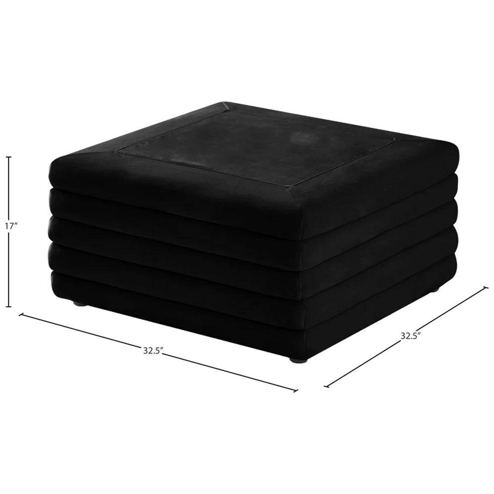 Lorenzo Velvet Ottoman | Coffee