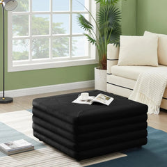 Lorenzo Velvet Ottoman | Coffee