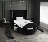 Luxus Round Velvet Bed with Deep Button Tufting, Spacious Storage, and Contemporary Style Design