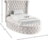Luxus Round Velvet Bed with Deep Button Tufting, Spacious Storage, and Contemporary Style Design