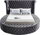 Luxus Round Velvet Bed with Deep Button Tufting, Spacious Storage, and Contemporary Style Design