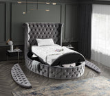 Luxus Round Velvet Bed with Deep Button Tufting, Spacious Storage, and Contemporary Style Design