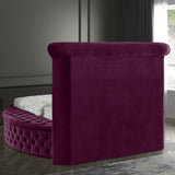 Luxus Round Velvet Bed with Deep Button Tufting, Spacious Storage, and Contemporary Style Design