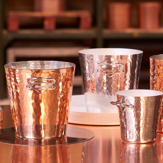 Mauviel M'30 Hammered Copper Champagne Bucket with Brass Handles,