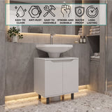 Marlo Under Sink Cabinet with Two Doors and Interior Storage Shelves, Cut-Out Back, 22” Wide Freestanding Modern Bathroom Storage, Compact and Stylish Solution for Small Bathrooms, Powder Rooms, or Guest Spaces