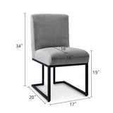 Mason Modern Metal Frame Upholstered Dining Chair (Set of 2)