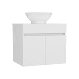 Manchester Free-Standing Bathroom Vanity Console Designed for Vessel Sink Integration Modern Style Featuring Ample Storage with Two Smooth Pull-Out Utility Drawers and One Open Display Shelf