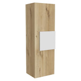 Tuhome Vanguard Medicine Cabinet with Three Spacious Shelves, Single-Door Enclosed Storage, Modern Wall-Mounted Bathroom Organizer for Toiletries, Medicines, Daily Essentials, and Contemporary Home Organization