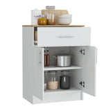 Tuhome Mayorca Multistorage Pantry Cabinet with Spacious Drawer, Double-Door Storage, Internal Tiered Shelves, Modern Home Kitchen Organizer for Small Appliances, Daily Essentials, and Functional Countertop Space
