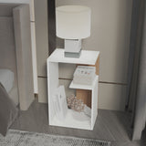 TUHOME Everet 25-Inch High Three-Tier Side Table with Tray-Style Top and Dual Lower Shelves, Compact End Table for Living Room, Sofa Side Storage, Modern Small-Space Organizer for Coffee, Décor and Everyday Essentials