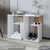TUHOME Everet 25-Inch High Three-Tier Side Table with Tray-Style Top and Dual Lower Shelves, Compact End Table for Living Room, Sofa Side Storage, Modern Small-Space Organizer for Coffee, Décor and Everyday Essentials