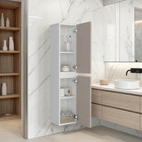 TUHOME High Two-Door Wall Cabinet with Interior Storage Shelf, Vertical Space-Saving Design for Bathrooms, Kitchens or Laundry Rooms, Functional Mounted Organization Unit for Everyday Essentials and Practical Home Storage