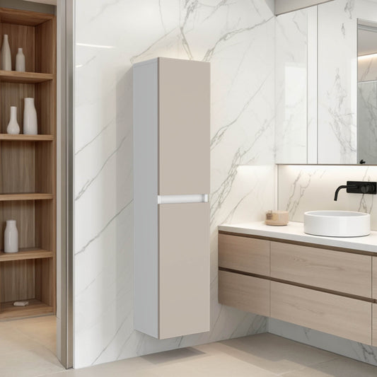 TUHOME High Two-Door Wall Cabinet with Interior Storage Shelf, Vertical Space-Saving Design for Bathrooms, Kitchens or Laundry Rooms, Functional Mounted Organization Unit for Everyday Essentials and Practical Home Storage
