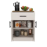 TUHOME Mayorca Multistorage Pantry Cabinet with One Drawer, Two Interior Shelves and Spacious Top Surface, Compact Kitchen Storage Organizer for Small Appliances, Supplies and Everyday Cooking Essentials