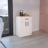 TUHOME Mayorca Multistorage Pantry Cabinet with One Drawer, Two Interior Shelves and Spacious Top Surface, Compact Kitchen Storage Organizer for Small Appliances, Supplies and Everyday Cooking Essentials