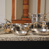 Mauviel M'COOK B 5-Ply Sauce Pan 1.8-Qt and Chef Pan 3.4-Qt, With Brass Handles