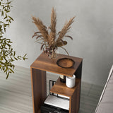 TUHOME Everet 25-Inch High Three-Tier Side Table with Tray-Style Top and Dual Lower Shelves, Compact End Table for Living Room, Sofa Side Storage, Modern Small-Space Organizer for Coffee, Décor and Everyday Essentials