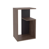 TUHOME Everet 25-Inch High Three-Tier Side Table with Tray-Style Top and Dual Lower Shelves, Compact End Table for Living Room, Sofa Side Storage, Modern Small-Space Organizer for Coffee, Décor and Everyday Essentials