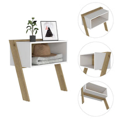 Leticia Nightstand, Two Legs, One Shelf, Superior Top