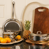 Mauviel M'ELITE Hammered 5-Ply 10-Piece Cookware Set With Cast Stainless Steel Handles And Curved Lid