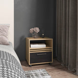 TUHOME Vance 20" High Mobile Nightstand with One Drawer, Open Storage Shelf, Modern Rolling Bedside Table with Casters for Bedroom, Small Spaces, Home Office, Versatile Night Table Organizer