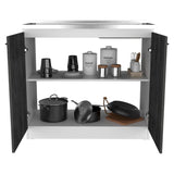 Napoles Utility Sink, Two Shelves, Double Door Cabinet
