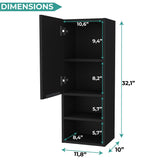 Mila Bathroom Cabinet with Single-Door Compartment, Two Interior Shelves, Dual External Open Shelves and Space-Saving Wall Design for Organized Storage, Daily Essentials Access and Modern Bathroom Convenience