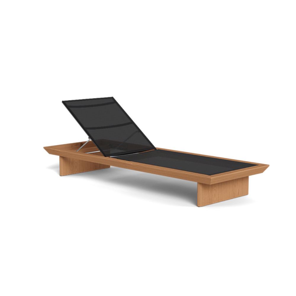 Shop Harbour Mlb Sun Lounge (Teak Natural / Batyline Black)