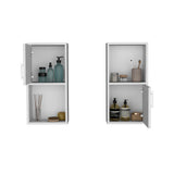 Oba 2-Pc Wall-Mounted Bathroom Medicine Cabinet with Open and Closed Storage, Multi-Shelf Organizer for Toiletries, Personal Care Items and Everyday Essentials, Compact Modern Design for Small and Large Bathrooms